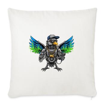 Mech Eagle MC with Microphone - Throw Pillow Cover 17.5” x 17.5” - natural white - Front