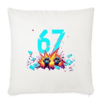 67 Burst Neon Paw Explosion - Throw Pillow Cover 17.5” x 17.5” - natural white - Front
