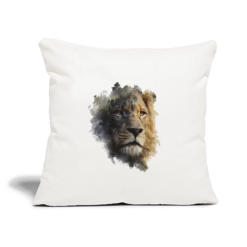 Forest-Soul Lion - Throw Pillow Cover 17.5” x 17.5”