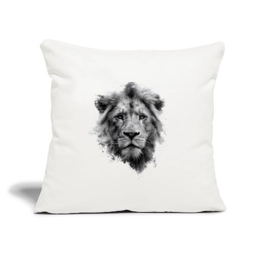 Lion: Monochrome King - Throw Pillow Cover 17.5” x 17.5”