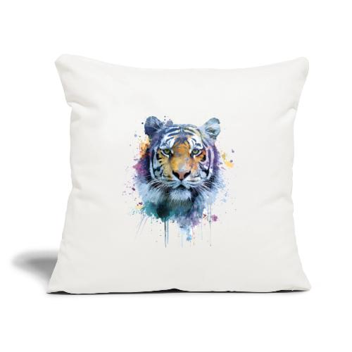 Splash-Art Tiger Face - Throw Pillow Cover 17.5” x 17.5”