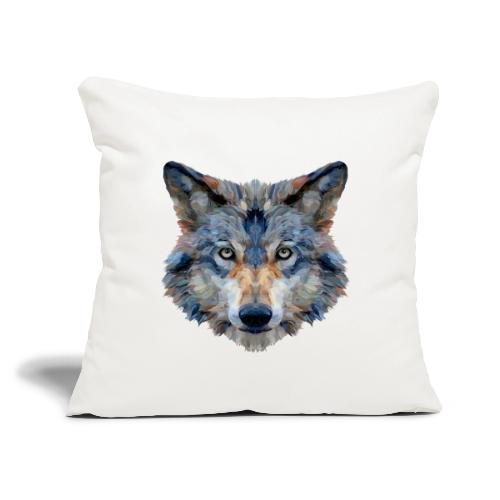 Wolf: Chromatic Wild Gaze - Throw Pillow Cover 17.5” x 17.5”