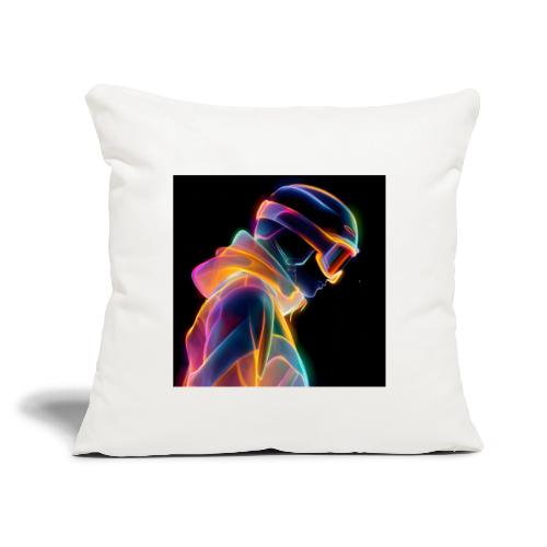 Snowboarding: Neon Gravity Ride - Throw Pillow Cover 17.5” x 17.5”