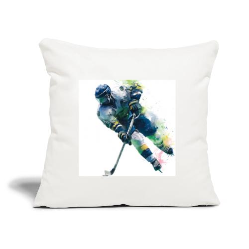 Hockey: Frozen Motion - Throw Pillow Cover 17.5” x 17.5”