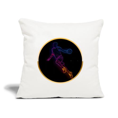 Basketball: Neon Jump Shot - Throw Pillow Cover 17.5” x 17.5”