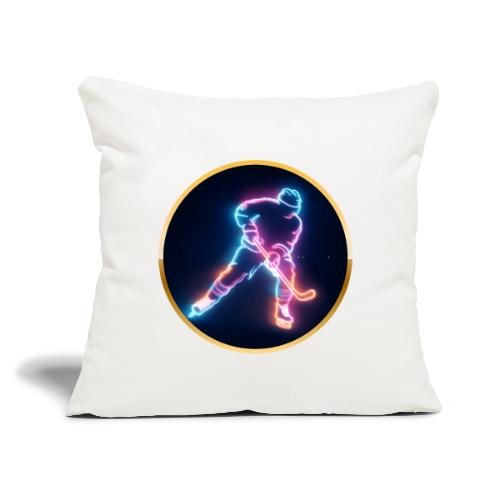 Golden Neon Hockey - Throw Pillow Cover 17.5” x 17.5”