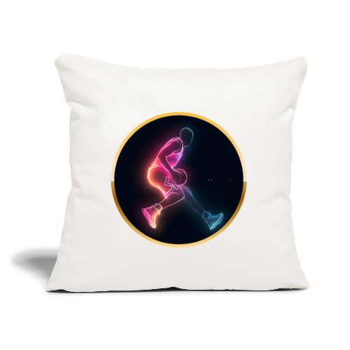 Basketball: Golden Court Glow - Throw Pillow Cover 17.5” x 17.5”