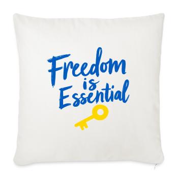 Freedom Is Essential Key to Freedom - Throw Pillow Cover 17.5” x 17.5” - natural white - Front