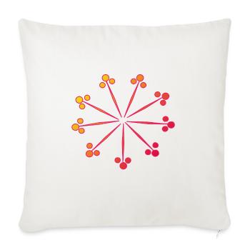 Neon Radial Dandelion Burst - Throw Pillow Cover 17.5” x 17.5” - natural white - Front