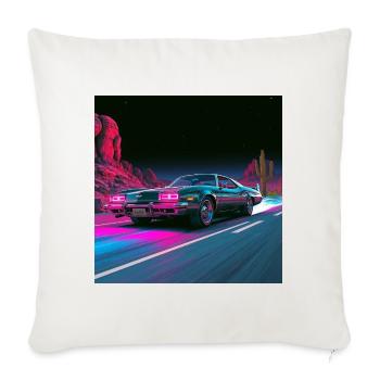 Neon Velocity - Throw Pillow Cover 17.5” x 17.5” - natural white - Front
