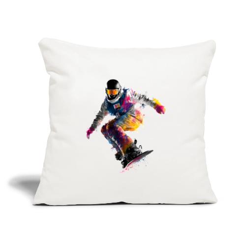 Snowboarding: Frozen Palette - Throw Pillow Cover 17.5” x 17.5”