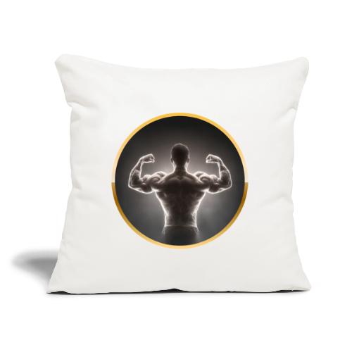 Bodybuilding: Neon Strength Frame - Throw Pillow Cover 17.5” x 17.5”