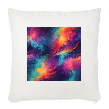 Cosmic Color Swirl Nebula - Throw Pillow Cover 17.5” x 17.5” - natural white - Front