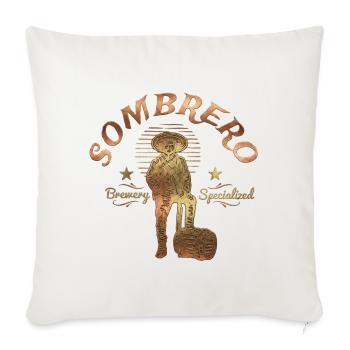 Sombrero Brewery Rustic Logo - Throw Pillow Cover 17.5” x 17.5” - natural white - Front