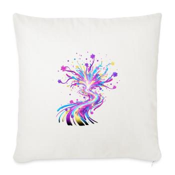 Vibrant Floral Burst Splash - Throw Pillow Cover 17.5” x 17.5” - natural white - Front