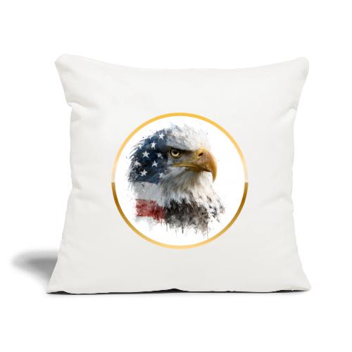 USA: Patriot Wing Emblem - Throw Pillow Cover 17.5” x 17.5”