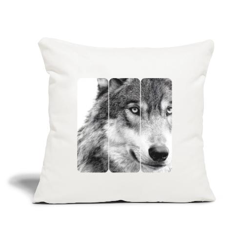Wolf Face Triptych: Silent Alpha - Throw Pillow Cover 17.5” x 17.5”