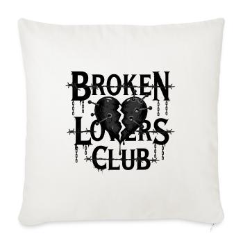 Broken Heart in Barbed Wire - Throw Pillow Cover 17.5” x 17.5” - natural white - Front