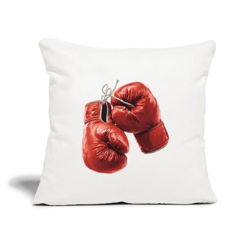 Boxing: Hanging Gloves Icon - Throw Pillow Cover 17.5” x 17.5”