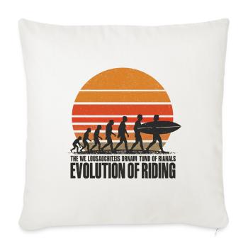 Evolution of Surfing - Throw Pillow Cover 17.5” x 17.5” - natural white - Front
