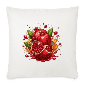 Pomegranate Burst Splash - Throw Pillow Cover 17.5” x 17.5” - natural white - Front