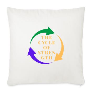 The Cycle of Strength – Continuous Growth Logo - Throw Pillow Cover 17.5” x 17.5” - natural white - Front