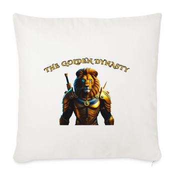 Golden Dynasty: Lion Warrior Art - Throw Pillow Cover 17.5” x 17.5” - natural white - Front