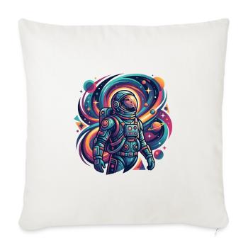 Cosmic Astronaut Nebula Swirl - Throw Pillow Cover 17.5” x 17.5” - natural white - Front