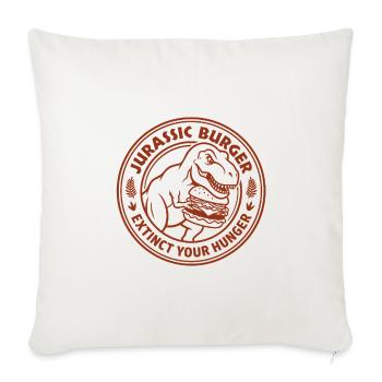 Jurassic Burger Logo Tee - Throw Pillow Cover 17.5” x 17.5” - natural white - Front
