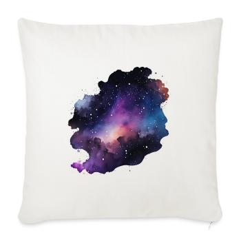 Cosmic Nebula Splash on Dark Night - Throw Pillow Cover 17.5” x 17.5” - natural white - Front