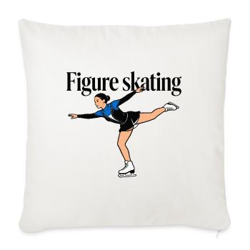 figure skating - Throw Pillow Cover 17.5” x 17.5” - natural white - Front