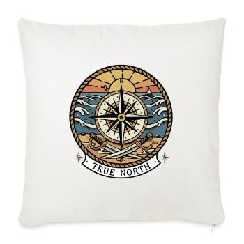 Compass Compass Pirate Sabers True North - Throw Pillow Cover 17.5” x 17.5” - natural white - Front