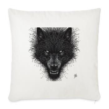 Entwined Night Wolf - Throw Pillow Cover 17.5” x 17.5” - natural white - Front