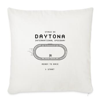 Daytona Speedway Retro - Throw Pillow Cover 17.5” x 17.5” - natural white - Front