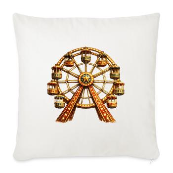 Golden Ferris Wheel Ribbon - Throw Pillow Cover 17.5” x 17.5” - natural white - Front
