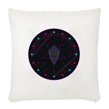 Neon Void — Gothic Geometry - Throw Pillow Cover 17.5” x 17.5” - natural white - Front