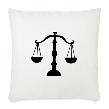 Libra Balance Scales – Zodiac Sign Symbol - Throw Pillow Cover 17.5” x 17.5” - natural white - Front