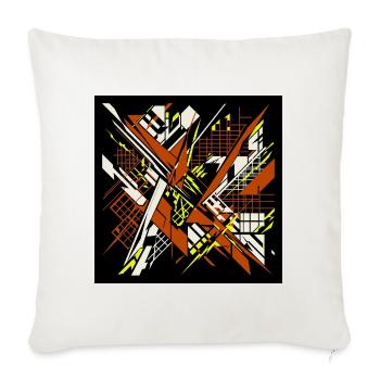 Glitch Art Abstract Geometric Cyberpunk Design - Throw Pillow Cover 17.5” x 17.5” - natural white - Front