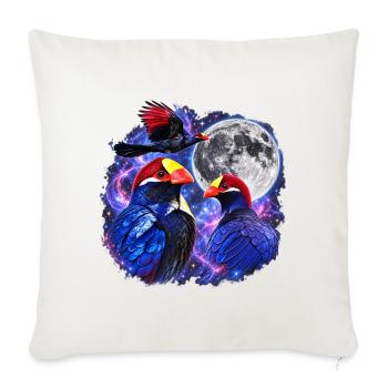Cosmic Macaw Duo Nebula - Throw Pillow Cover 17.5” x 17.5” - natural white - Front