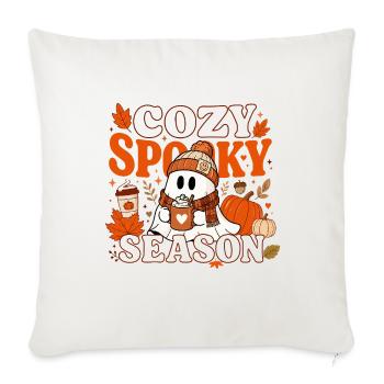 Cozy Spooky Season - Throw Pillow Cover 17.5” x 17.5” - natural white - Front