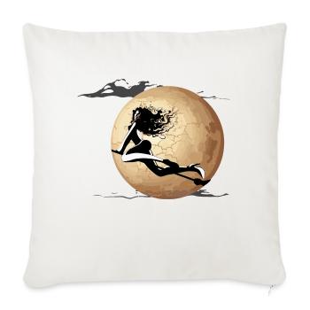 Witch - Throw Pillow Cover 17.5” x 17.5” - natural white - Front