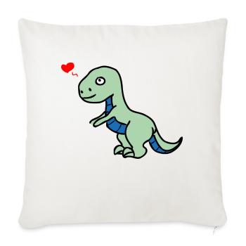 a cute dinosaur cartoon - Throw Pillow Cover 17.5” x 17.5” - natural white - Front