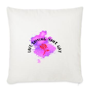 Love Coming Your Way - Throw Pillow Cover 17.5” x 17.5” - natural white - Front