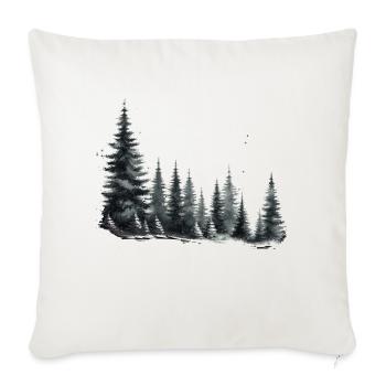 Pine Trees Design - Throw Pillow Cover 17.5” x 17.5” - natural white - Front