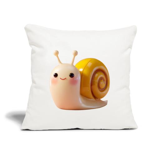 Sweet Cartoon Baby Snail Full of Joy - Throw Pillow Cover 17.5” x 17.5”