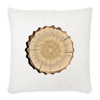 Tree Ring Wood Slice - Throw Pillow Cover 17.5” x 17.5” - natural white - Front