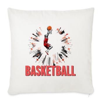 Dunk Burst Basketball Hero - Throw Pillow Cover 17.5” x 17.5” - natural white - Front