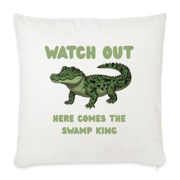 Alligator watch out - Throw Pillow Cover 17.5” x 17.5” - natural white - Front