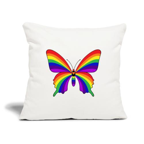 Rainbow Butterfly - Throw Pillow Cover 17.5” x 17.5”