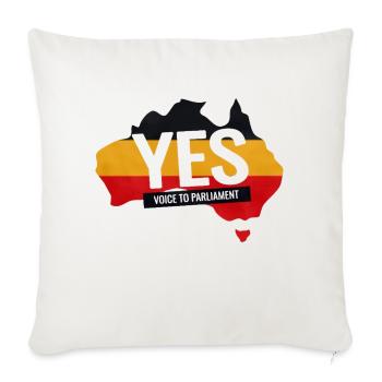 Yes to the Voice to Parliament - Throw Pillow Cover 17.5” x 17.5” - natural white - Front
